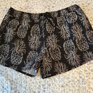 Lauren James Black Pineapple Print Women's Shorts